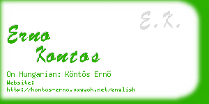 erno kontos business card